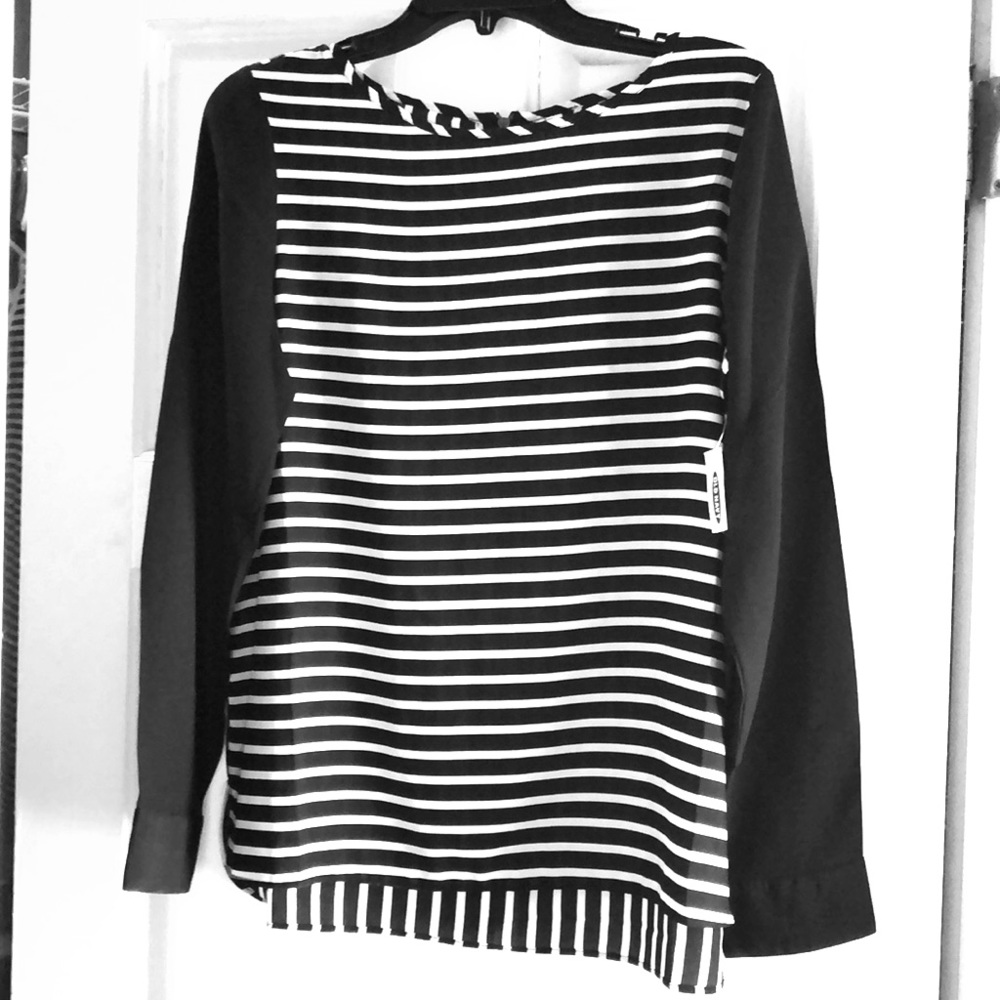 Long sleeved silky blouse NWT